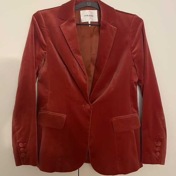 Frame Velvet Blazer in Spice - Picture 5 of 9